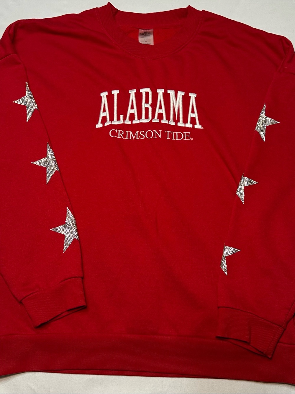 Gameday Couture Alabama Crimson Tide Rhinestone Star Sleeve Sweatshirt L